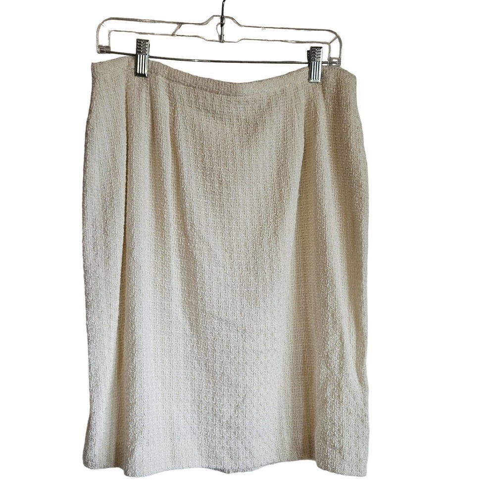 NWT S Nemeroff white wool blend midi skirt‎ Size 14